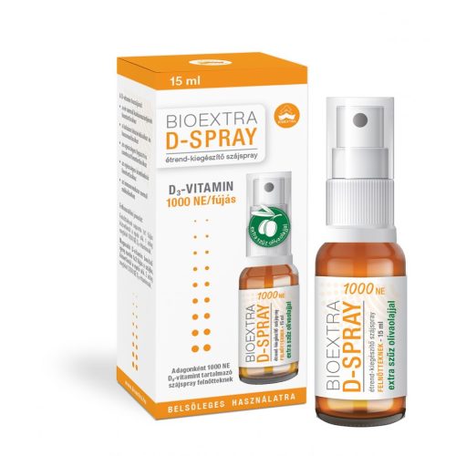 Bioextra d-spray 1000 ne d3 vitamint tartalmazó étrend-kiegészítő szájspray 15 ml