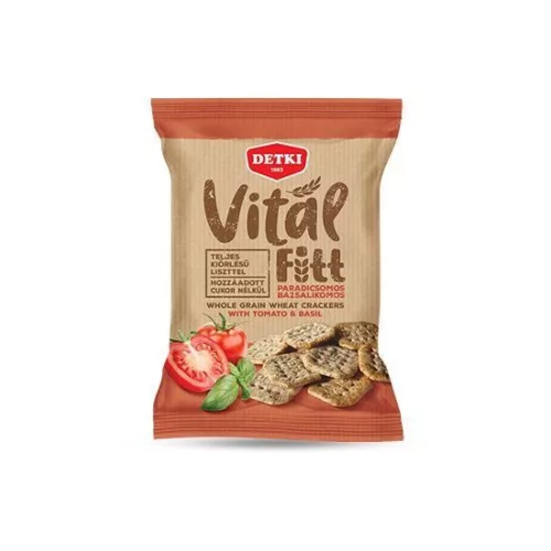 Detki vitál fitt teljeskiőrlésű kréker paradicsom-bazsalikom 100 g