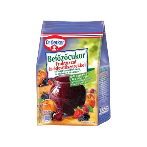 DR. OETKER BEFŐZŐCUKOR FRUKTÓZZAL ÉS ÉDESÍTŐSZEREKKEL 350G