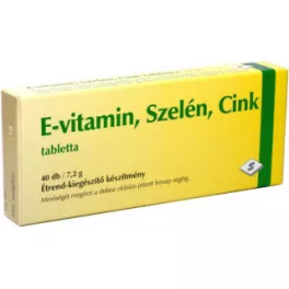 Selenium e-vitamin szelén cink tabletta 40 db - bio és vegán étrendkiegészítők