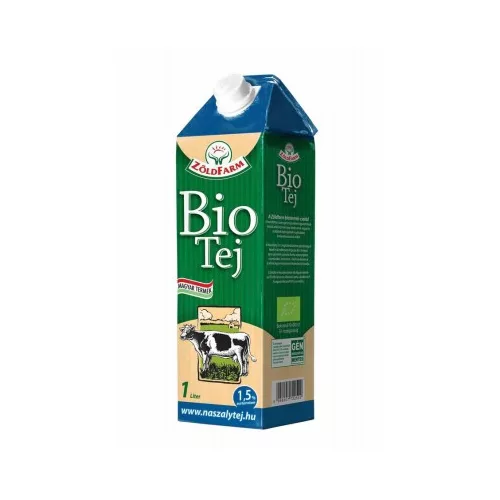 Zöldfarm bio tej 1.5 % uht /tartós/ 1000 ml - bio és új hullámos étkezés