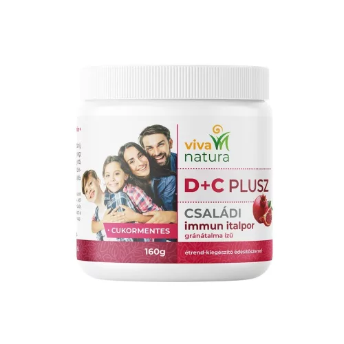 Viva natura d+c plusz gránátalma ízű étrend-kiegészítő immun italpor 160 g