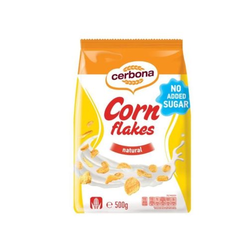 CERBONA CORN FLAKES KUKORICAPEHELY HOZZÁADOTT CUKOR NÉLKÜL 500G