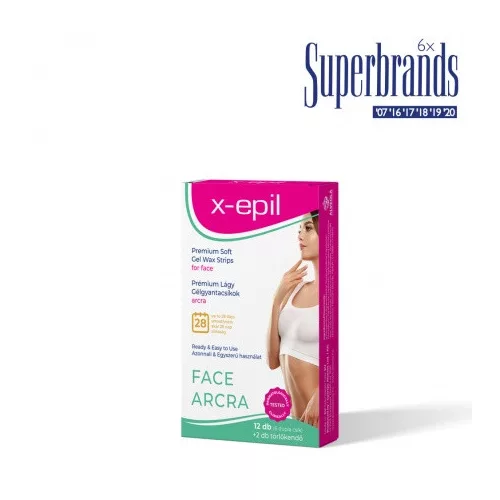 X-epil használatra kész prémium gélgyantacsíkok arcra 12db
