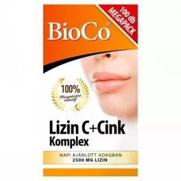 Bioco lizin c+cink komplex megapack tabletta 100 db - bio és vegán étrendkiegészítők