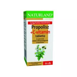 Naturland propolisz+c-vitamin tabletta 60 db - bio és vegán étrendkiegészítők