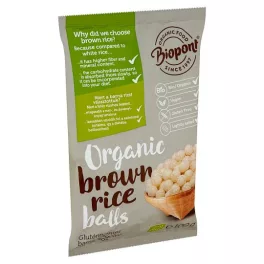 Biopont bio extrudált barna rizsgolyó enyhén sós 100 g - bio és új hullámos étkezés