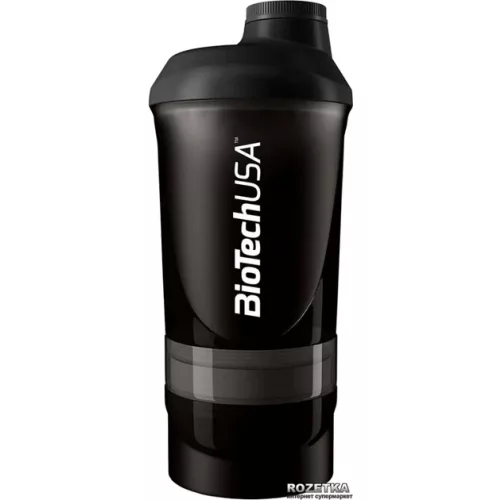 BiotechUSA Keverőpalack Biotech Wave+ fekete füst 600ml(+200ml+150ml)