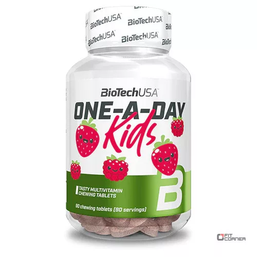 BiotechUSA One a Day Kids 90 tbl eper-málna