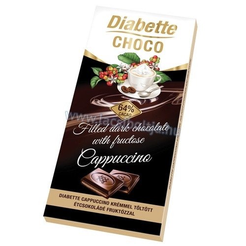 Dibette choco cappuccino ízű krémmel töltött étcsokoládé fruktózzal 80g