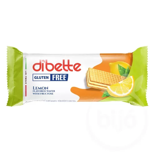 Dibette citrom ízű krémmel töltött mártatlan ostya, fruktózzal gluténmentes 50 g - bio és új hullámos étkezés