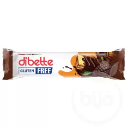 Dibette kakaós ét mártott, kakaós krémmel töltött ostya fruktózzal gluténmentes 26 g - bio és új hullámos étkezés