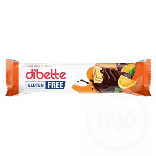 Dibette kakaós ét mártott, narancs ízű krém töltött ostya, fruktózzal gluténmentes 26 g - bio és új hullámos étkezés