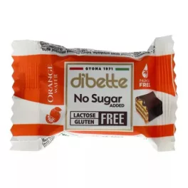   Dibette nas laktóz-, pálma-, gluténmentes narancs ízű krémmel töltött ostyakocka, hcn, édesítőszerekkel 10 g