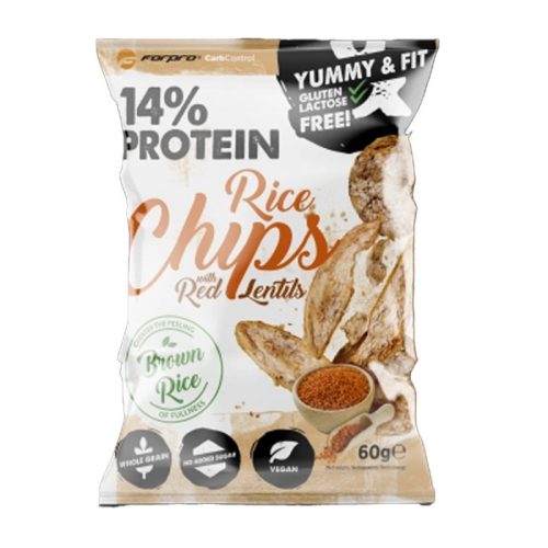 Forpro 14% protein brown rice chips red lentils 60g