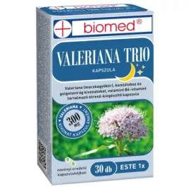 Biomed valeriana trio kapszula 30 db - bio és vegán étrendkiegészítők
