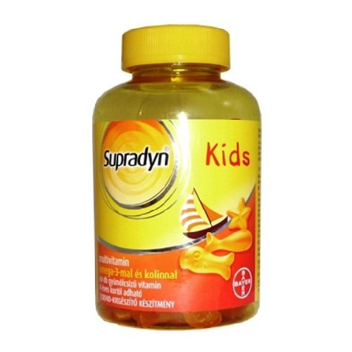 Supradyn kids vitaminokat omega-3-zsírsavat és kolint tartalmazó 60db