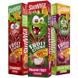 Sunvita fruit sticks eper 5 db 100 g - bio és új hullámos étkezés