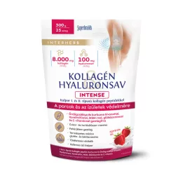   Interherb kollagén&hyaluronsav intense porcépítő italpor eperkrém ízű 300g