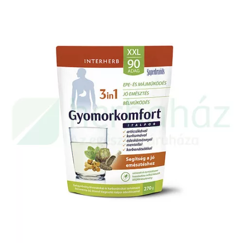 Interherb xxl 90 adag gyomorkomfort 3in1 borsmenta ízű italpor 270 g