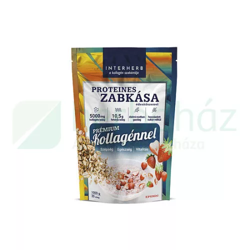 Interherb zabkása proteines eper ízű (prémium kollagénnel) 1000 g