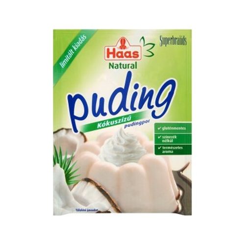 Haas natural pudingpor kókuszízű 40 g