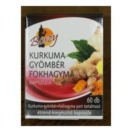 Boszy kurkuma-gyömbér-fokhagyma por kapszula 60 db - bio és vegán étrendkiegészítők