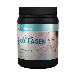 Vitaking collagen powder strawberry eper ízű kollagén por 330 g - bio és vegán étrendkiegészítők