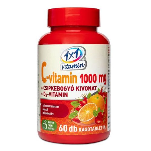 1x1 vitamin c-vitamin 1000 mg+d3 csipkebogyó rágótabletta narancs 60 db