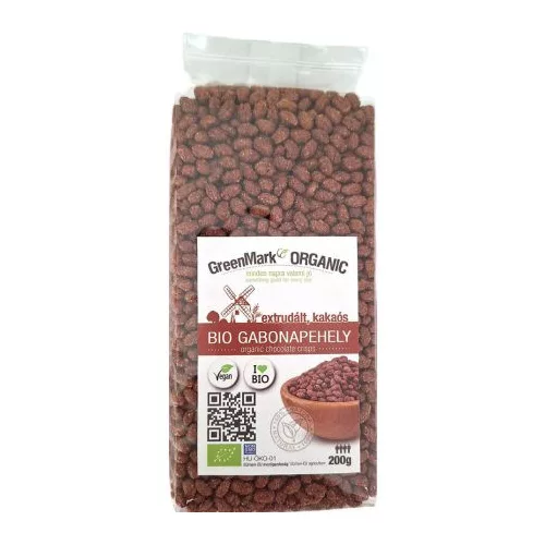Greenmark bio extrudált gabonapehely kakaós 200 g