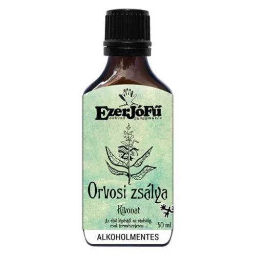 Ezerjófű orvosi zsálya kivonat 50ml alkoholmentes, növényi glicerinnel