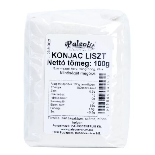 Paleolit konjac liszt 100g 120-200 mesh glükomannán tartalom min 90%