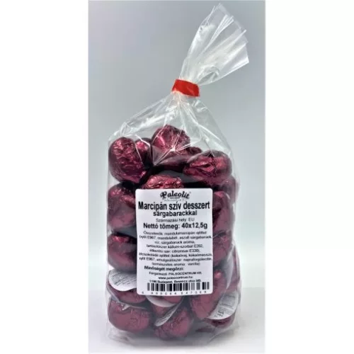 Paleolit marcipán szív 40x12,5g sárga barackkal