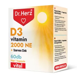 Dr herz d3-vitamin 2000 ne+szerves cink 60 db kapszula - bio és vegán étrendkiegészítők