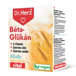 Dr.herz béta-glükán+szerves cink, szelén+c-vitamin vegán kapszula 60 db - bio és vegán étrendkiegészítők