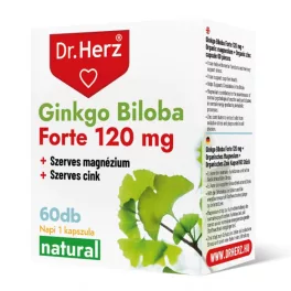 Dr.herz ginkgo biloba forte 120 mg+szerves mg+zn kapszula 60 db - bio és vegán étrendkiegészítők