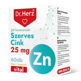 Dr.herz szerves cink 25mg kapszula 60 db - bio és vegán étrendkiegészítők