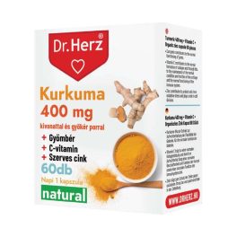 Dr.herz kurkuma+gyömbér+c-vitamin+szerves cink 60 db kapszula - bio és vegán étrendkiegészítők