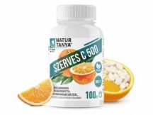   Natur Tanya® Szerves C 500 – Kétféle C-vitamin és citrus bioflavonoidok gyomorkímélő  rágótablettában, finom narancs ízben 100 db 