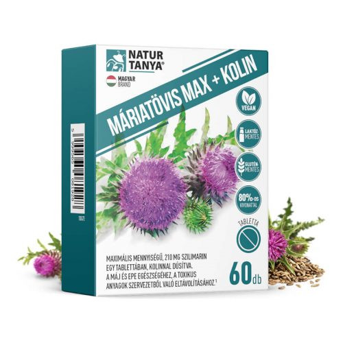 Natur Tanya® MÁRIATÖVIS MAX + KOLIN - Maximális mennyiségű szilimarin, kolinnal a máj és az epe egészségéhez