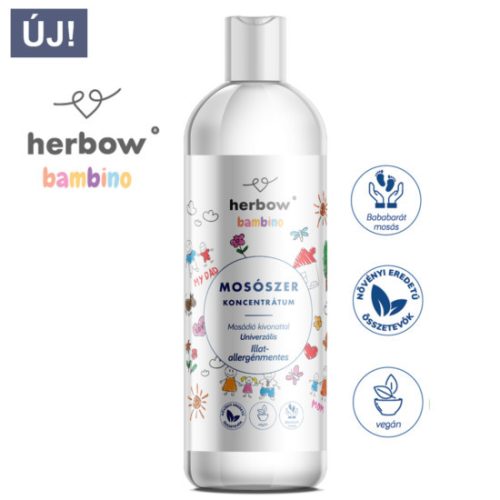 Herbow bambino folyékony mosószer koncentrátum univerzális illat és allergénmentes 1000 ml