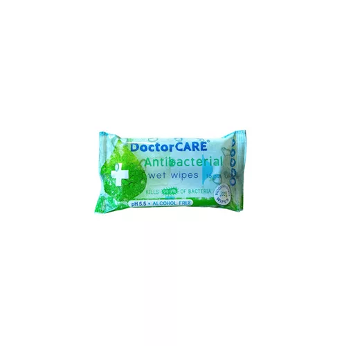 Doctor Care antibakteriális nedves törlőkendő plusz 100% biodegradable 15 db