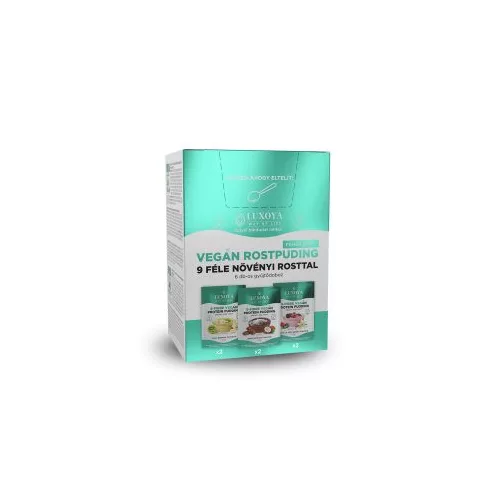 Luxoya 9-Fiber Vegan Protein Pudding Creamy And Tasty  kóstoló csomag 6x 45g (2x3 íz)