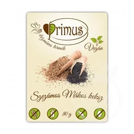 Primus vegán szezámos mákos keksz 80 g - bio és új hullámos étkezés