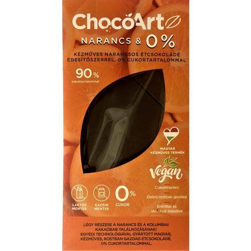 Chocoartz narancsos étcsokoládé édesítőszerrel 0% cukortartalommal 90 g