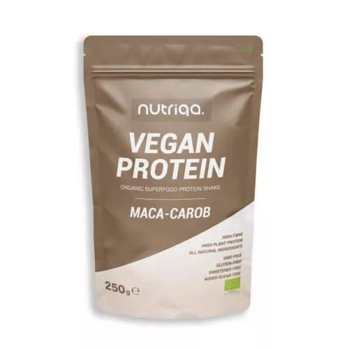 GLUTÉNMENTES NUTRIQA ORGANIC VEGAN PROTEIN PORKEVERÉK MACA-CAROB 250G