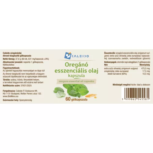 Caleido oregánó esszenciális olaj gélkapszula 60 db
