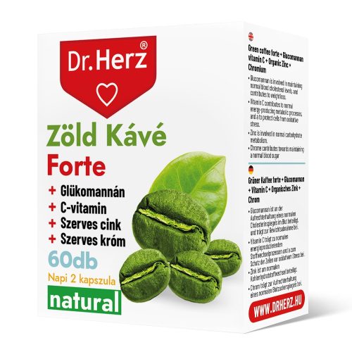 DR Herz Zöld Kávé Forte + C-vitamin+Glükomannán 60 db kapszula