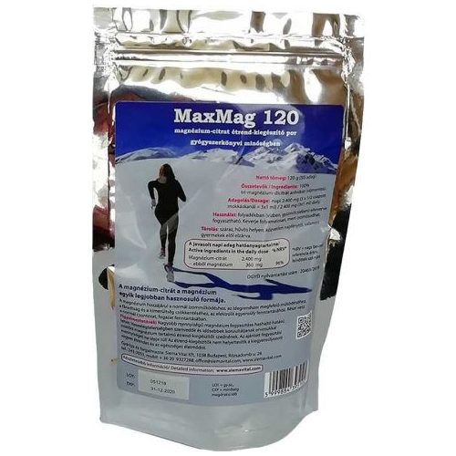 Maxmag 120 magnézium-citrát étrend-kiegészítő italpor 120 g