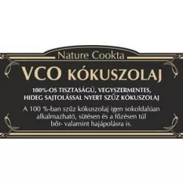 Nature Cookta vco kókuszolaj 250 ml - bio és új hullámos étkezés